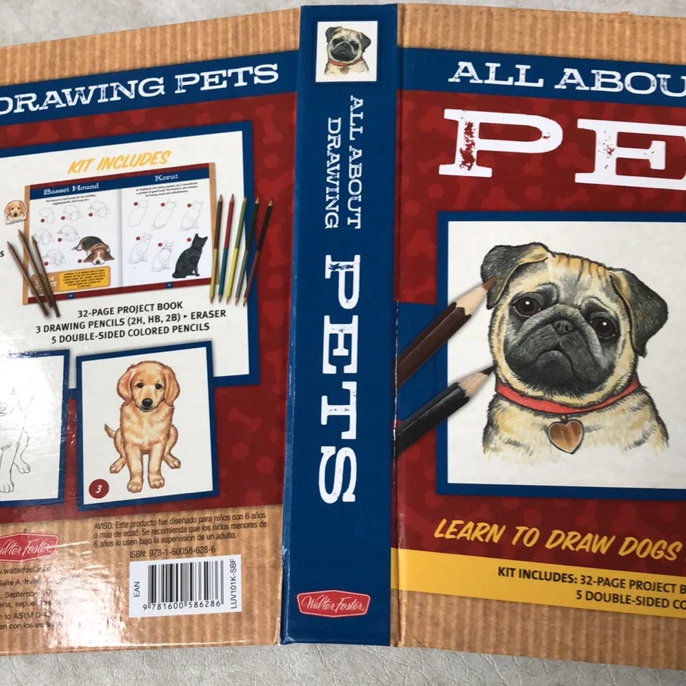 Walter Foster All About Drawing Pets Lean To Draw Dogs And Cats Step-By-Step NEW